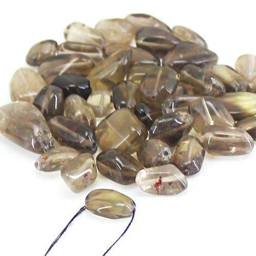 gemsmore:Genuine Smoky Quartz Untreated Drilled Beads Lot