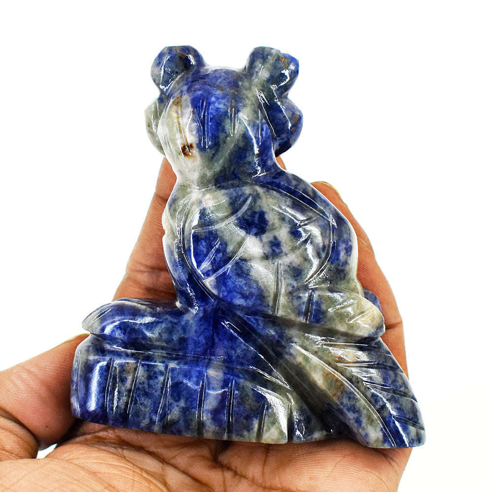 gemsmore:Genuine Sodalite Hand Carved Genuine Crystal Gemstone Carving Owl