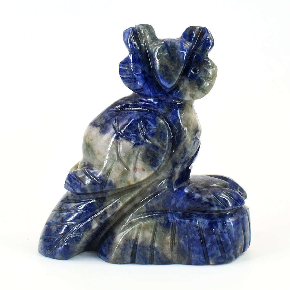 gemsmore:Genuine Sodalite Hand Carved Genuine Crystal Gemstone Carving Owl