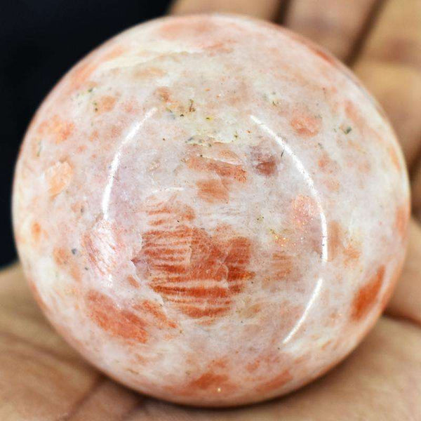 gemsmore:Genuine Sunstone Carved Reiki Healing Sphere