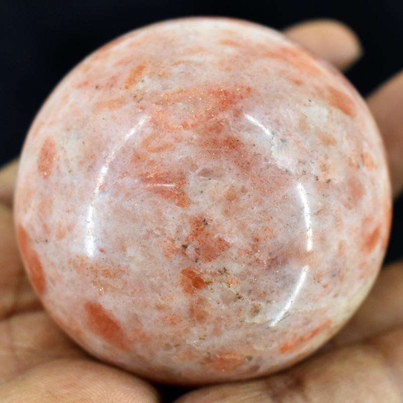 gemsmore:Genuine Sunstone Carved Reiki Healing Sphere