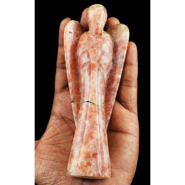 gemsmore:Genuine Sunstone Hand Carved Reiki Healing Angel
