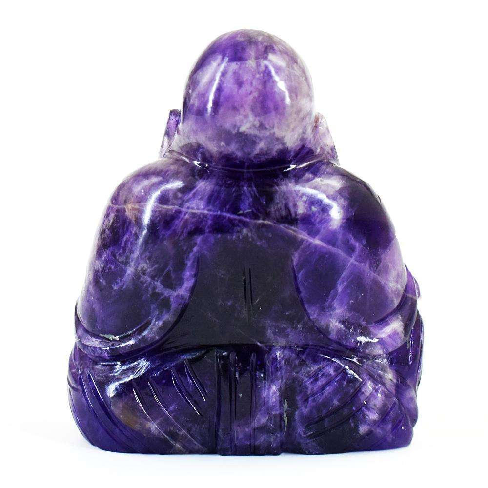 gemsmore:Genuine Super Seven Amethyst Hand Carved Genuine Crystal Gemstone Carving Laughing Buddha