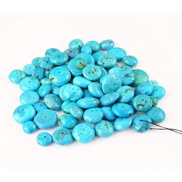 gemsmore:Genuine Turquoise Drilled Beads Lot