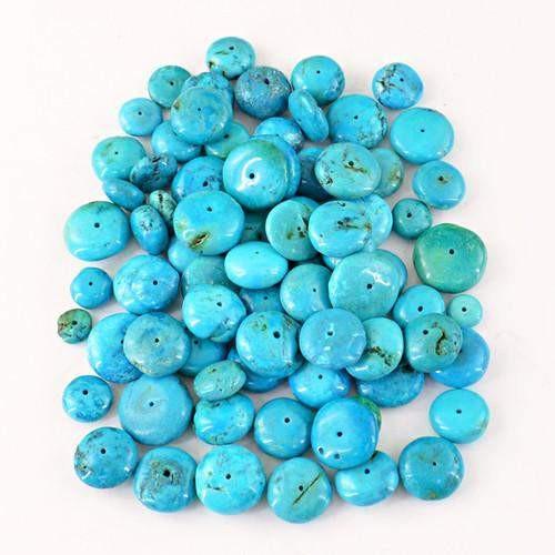 gemsmore:Genuine Turquoise Drilled Beads Lot