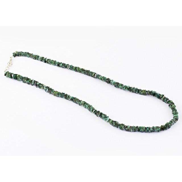 gemsmore:Genuine Untreated Emerald AAA Elegant Beads Necklace