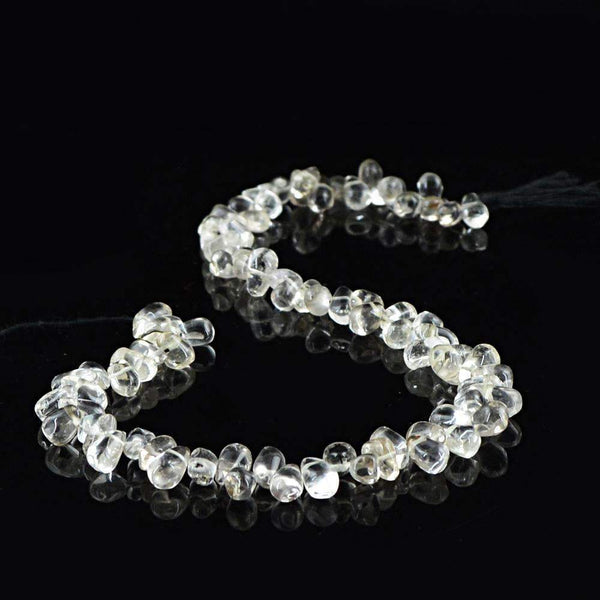 gemsmore:Genuine White Quartz Beads Strand Natural Unheated Drilled