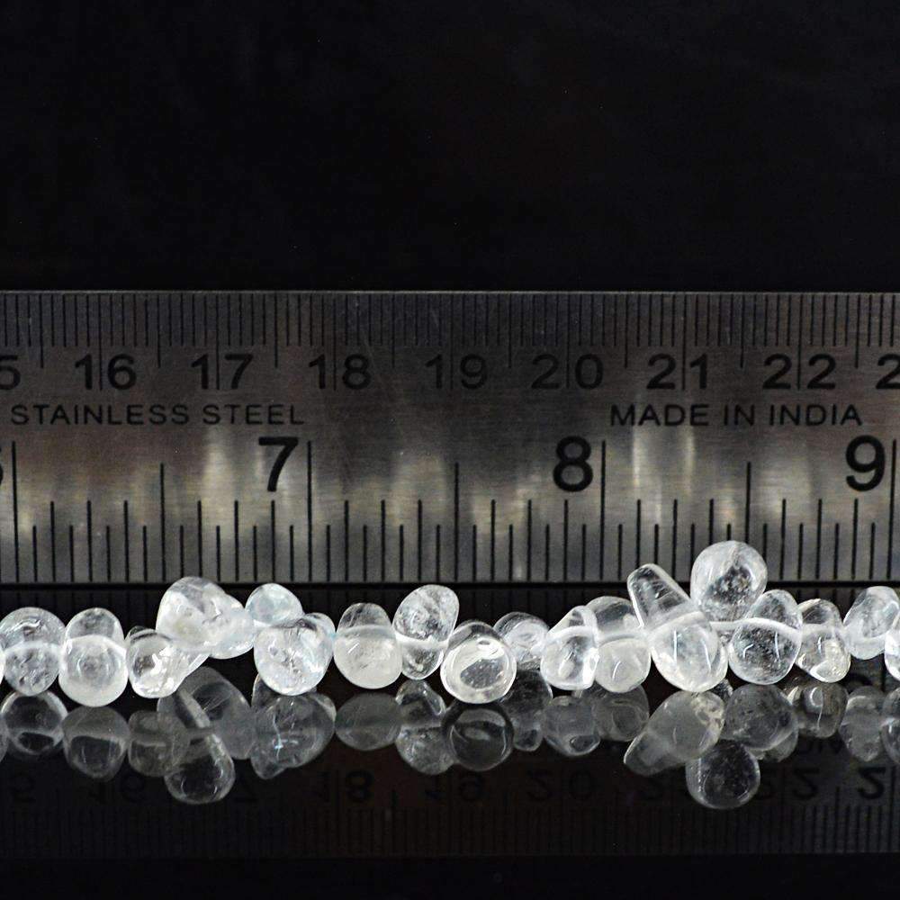 gemsmore:Genuine White Quartz Beads Strand Natural Unheated Drilled