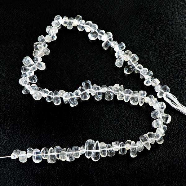 gemsmore:Genuine White Quartz Rain Drop Drilled Beads strand