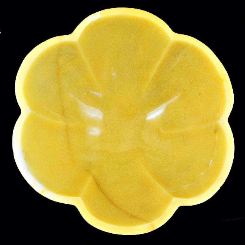 gemsmore:Genuine Yellow Aventurine Carved Bowl