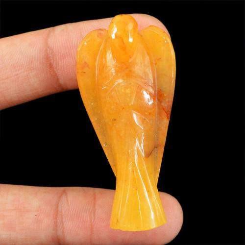 gemsmore:Genuine Yellow Aventurine Carved Healing Angel Gemstone