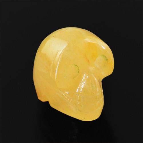 gemsmore:Genuine Yellow Aventurine Carved Skull AAA Gemstone