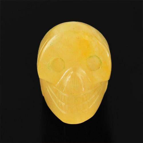 gemsmore:Genuine Yellow Aventurine Carved Skull AAA Gemstone