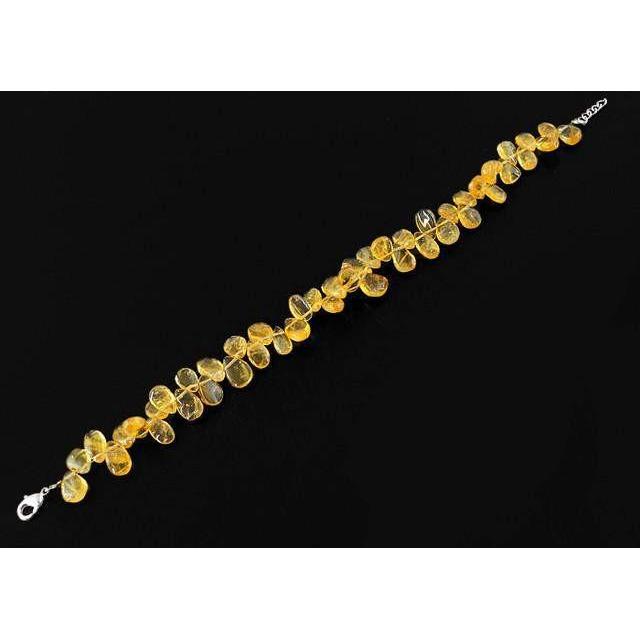 gemsmore:Genuine Yellow Citrine Beads Bracelet
