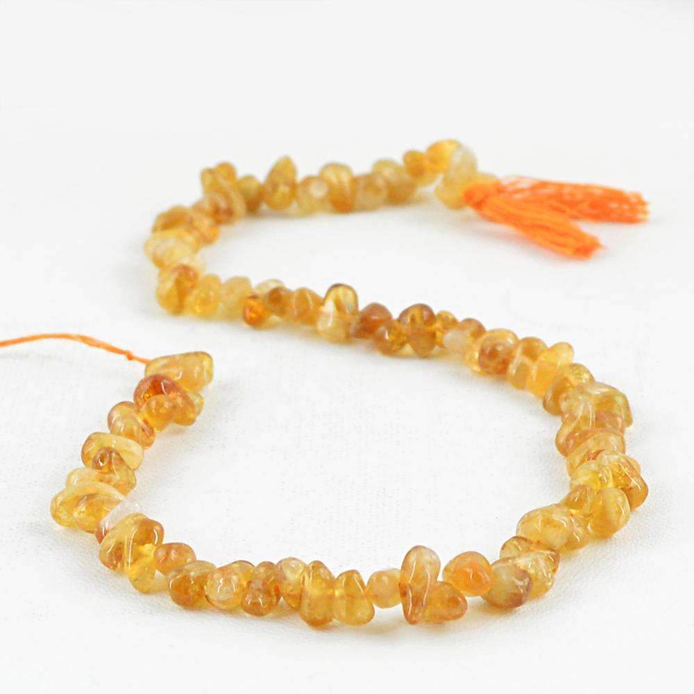gemsmore:Genuine Yellow Citrine Beads Strand - Natural Drilled