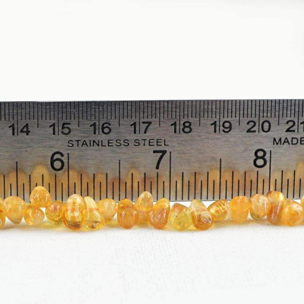 gemsmore:Genuine Yellow Citrine Beads Strand - Natural Drilled