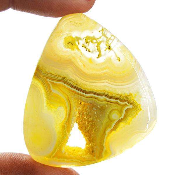 gemsmore:Genuine Yellow Druzy Onyx Untreated Loose Gemstone