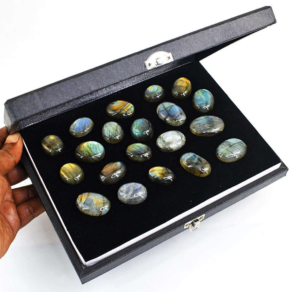 gemsmore:Genunie Amazing Flash Labradorite Cabochon Lot