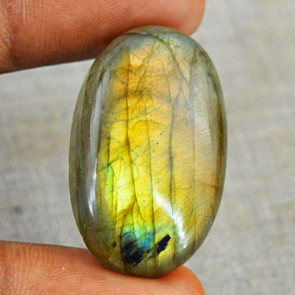 gemsmore:Golden Flash Labradorite Gemstone Natural Oval Shape