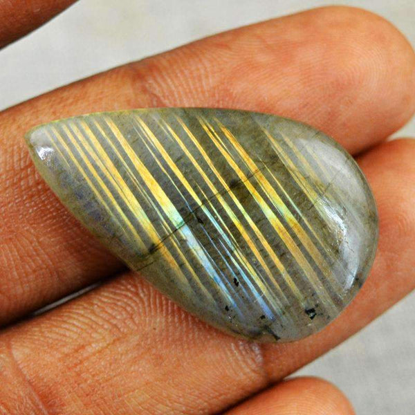 gemsmore:Golden Flash Labradorite Gemstone Natural Pear Shape