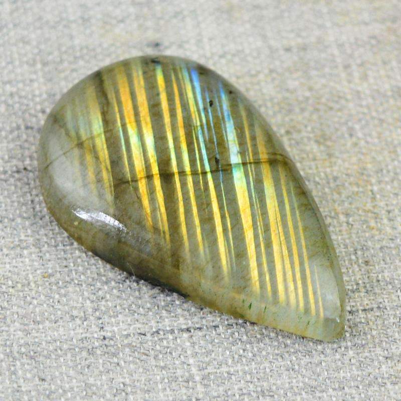 gemsmore:Golden Flash Labradorite Gemstone Natural Pear Shape