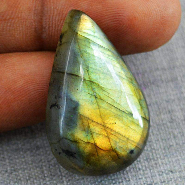 gemsmore:Golden Flash Labradorite Gemstone Natural Pear Shape