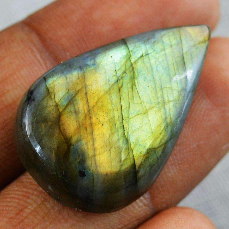 gemsmore:Golden Flash Labradorite Gemstone Natural Pear Shape