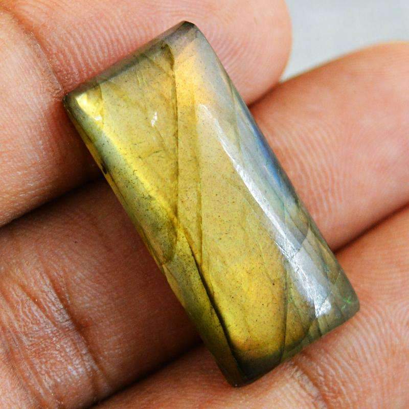 gemsmore:Golden Flash Labradorite Gemstone Natural Rectangular Shape