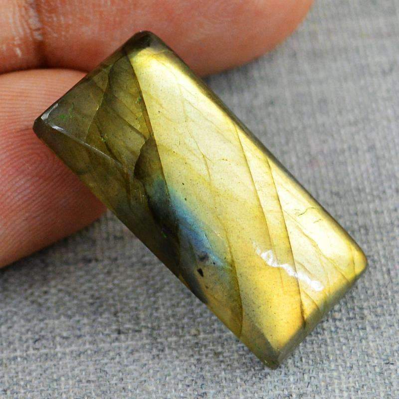 gemsmore:Golden Flash Labradorite Gemstone Natural Rectangular Shape