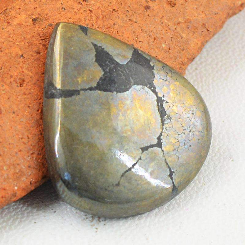 gemsmore:Golden Hematite Gemstone - Natural Pear Shape