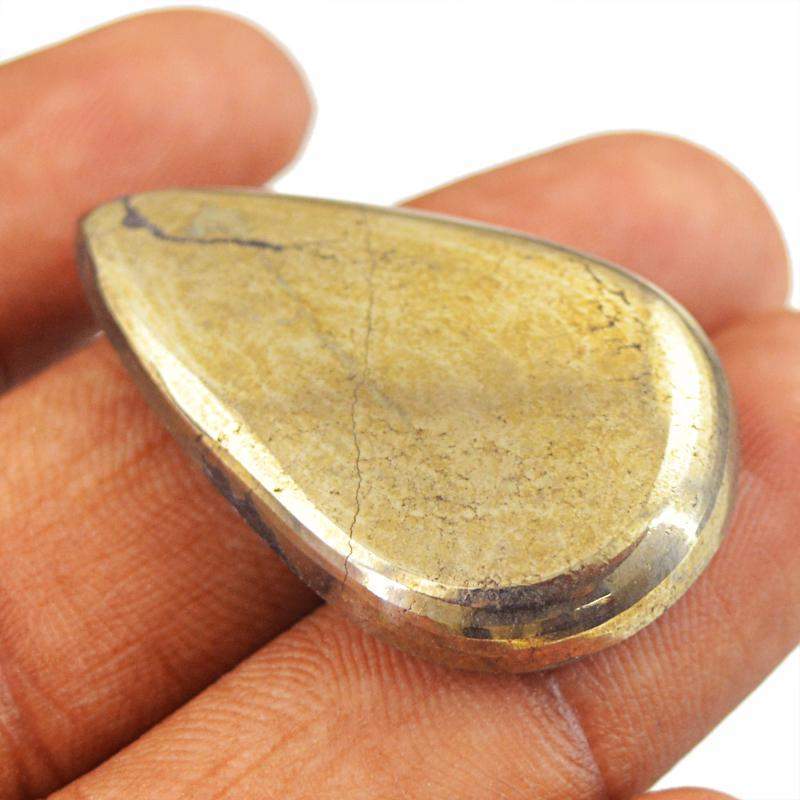 gemsmore:Golden Hematite Natural Pear Shape Gemstone