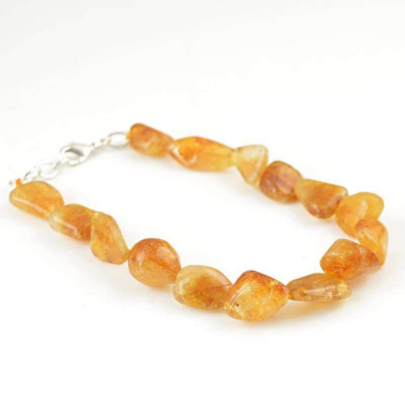 gemsmore:Golden Rutile Quartz Bracelet Natural Untreated Beads