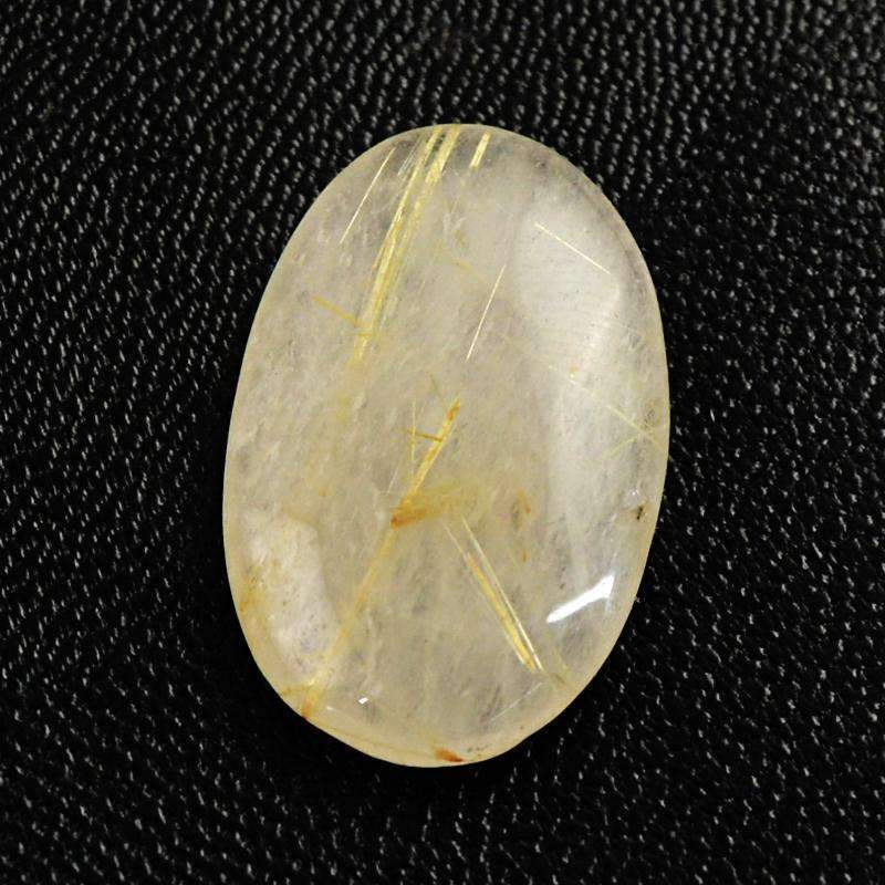 gemsmore:Golden Rutile Quartz Gemstone - Natural Oval Shape