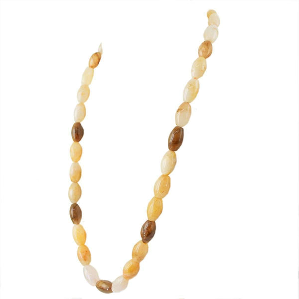 gemsmore:Golden Rutile Quartz Necklace Natural Untreated Beads