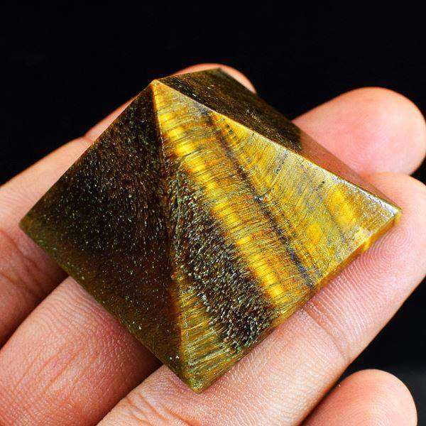 gemsmore:Golden Tiger Eye Reiki Crystal Healing Pyramid