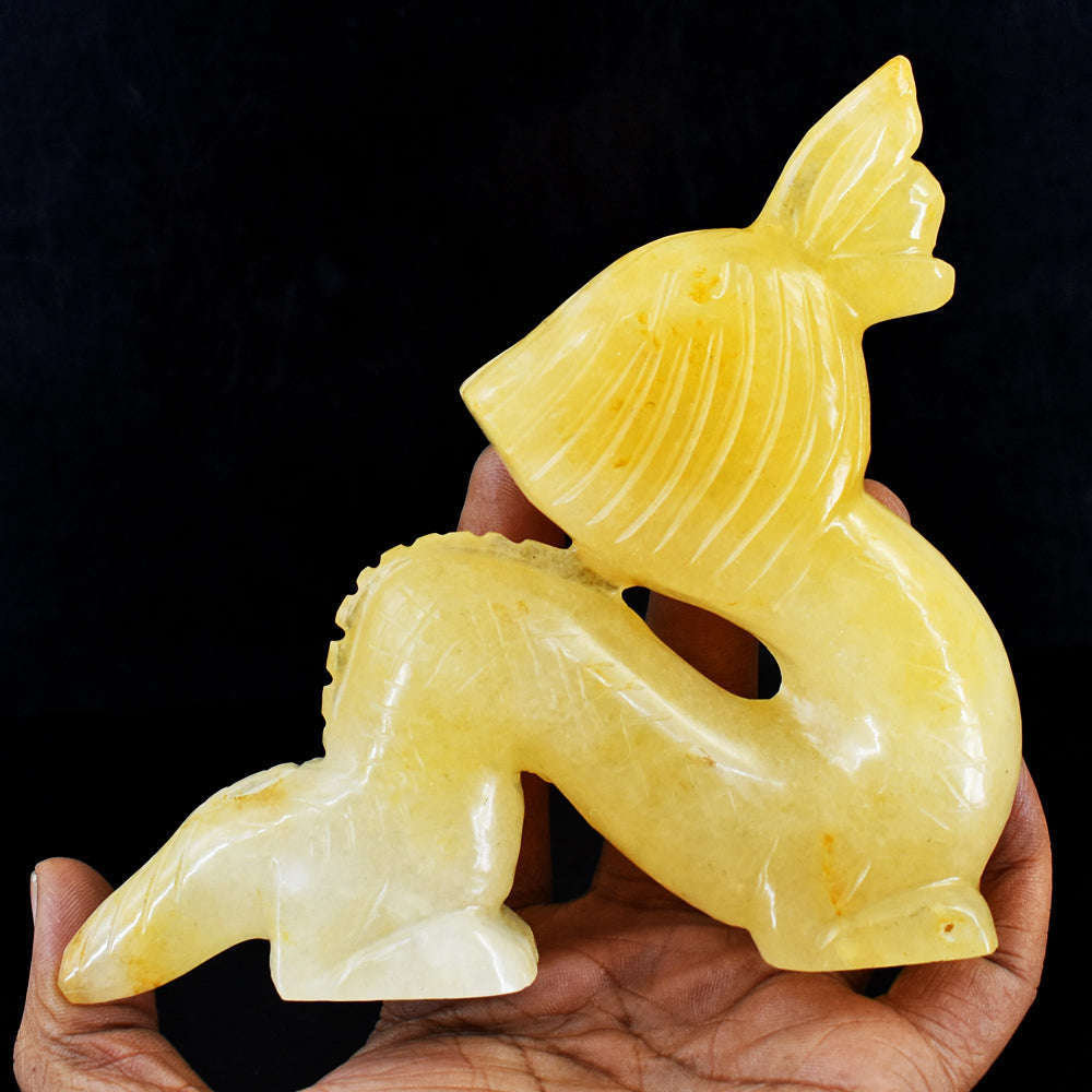 gemsmore:Gorgeous Aventurine Hand Carved Genuine Crystal Gemstone Carving Dragon