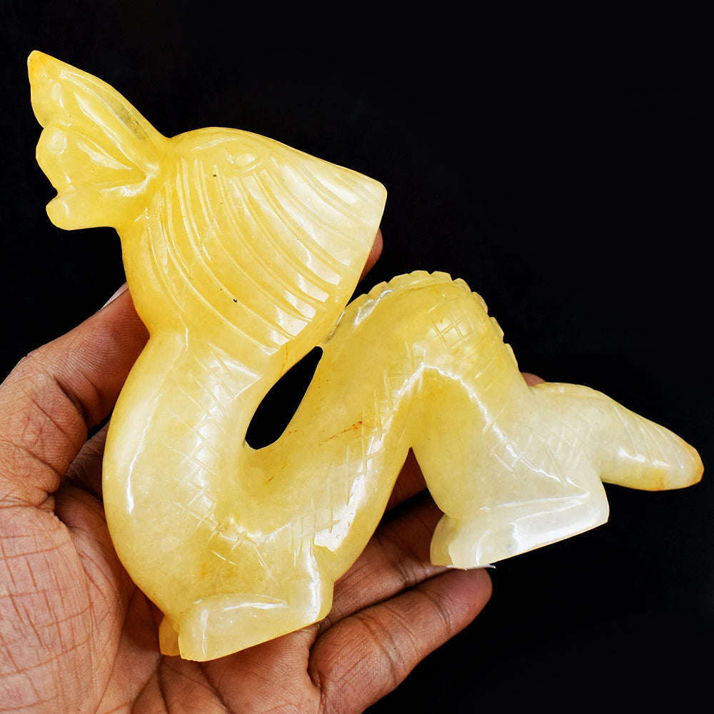gemsmore:Gorgeous Aventurine Hand Carved Genuine Crystal Gemstone Carving Dragon