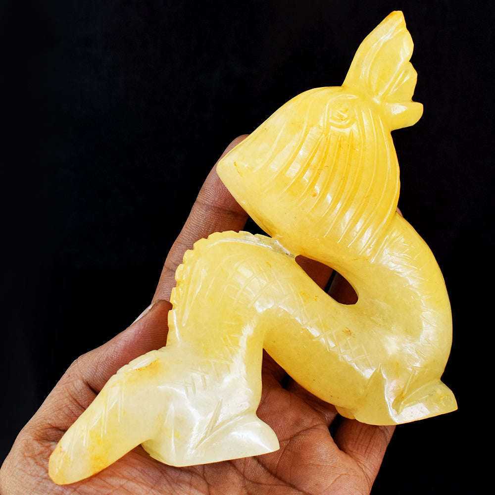 gemsmore:Gorgeous Aventurine Hand Carved Genuine Crystal Gemstone Carving Dragon