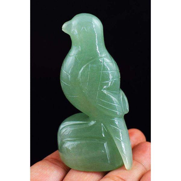 gemsmore:Gorgeous Green Aventurine Carved Bird Gemstone