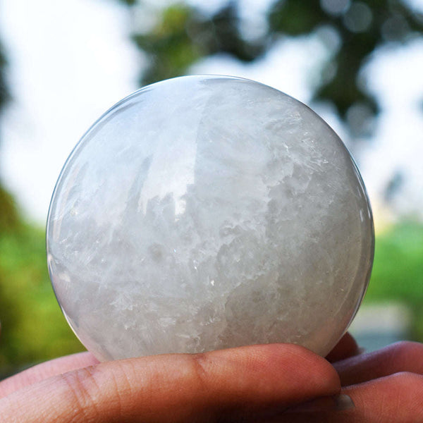 gemsmore:Gorgeous  Solar  Agate Hand  Carved Healing Sphere