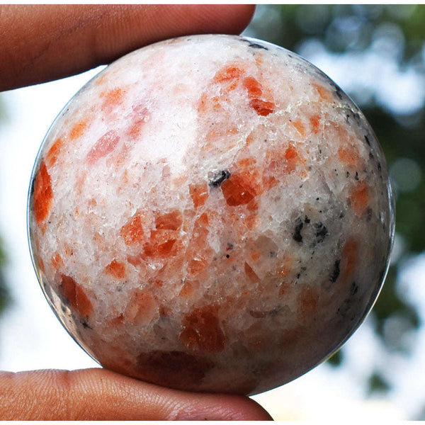 gemsmore:Gorgeous Sunstone Hand Carved Healing Sphere