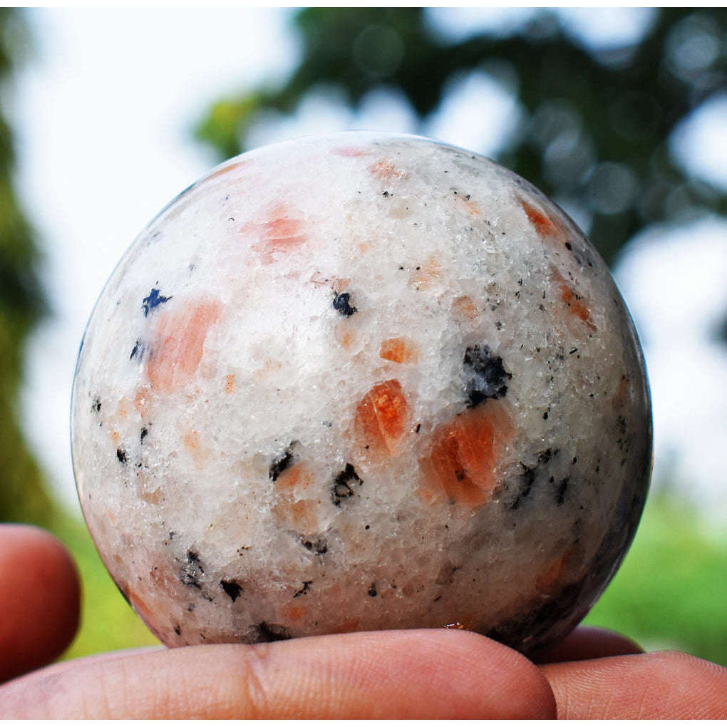 gemsmore:Gorgeous Sunstone Hand Carved Healing Sphere
