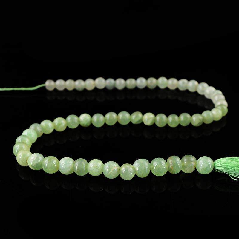 gemsmore:Green Aquamarine Beads Strand - Natural Round Shape Drilled