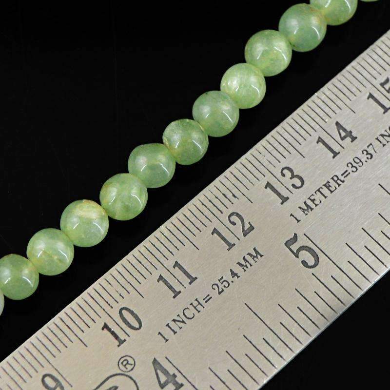 gemsmore:Green Aquamarine Beads Strand - Natural Round Shape Drilled