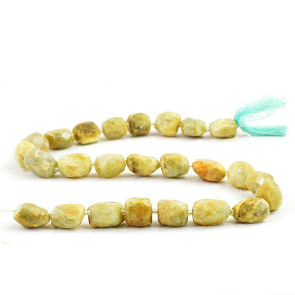 gemsmore:Green Aquamarine Beads Strand Natural Faceted Drilled