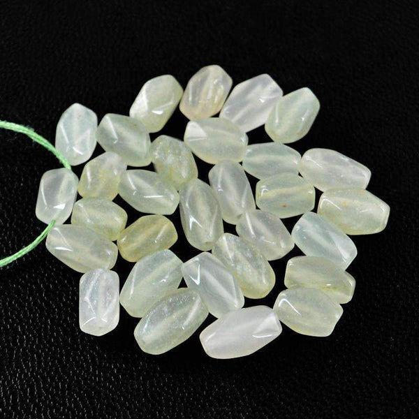 gemsmore:Green Aquamarine Drilled Beads Lot - Natural Faceted