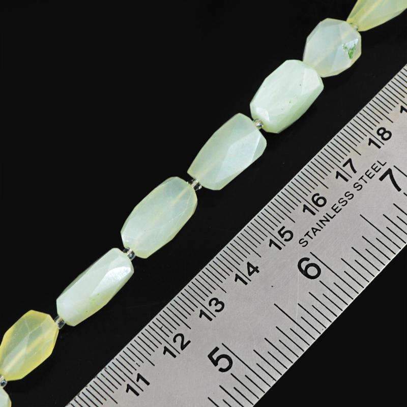 gemsmore:Green Aquamarine Drilled Beads Strand Natural Faceted