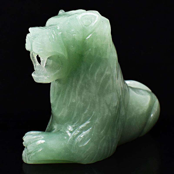 gemsmore:Green Aquamarine Hand Carved Museum Size Lion