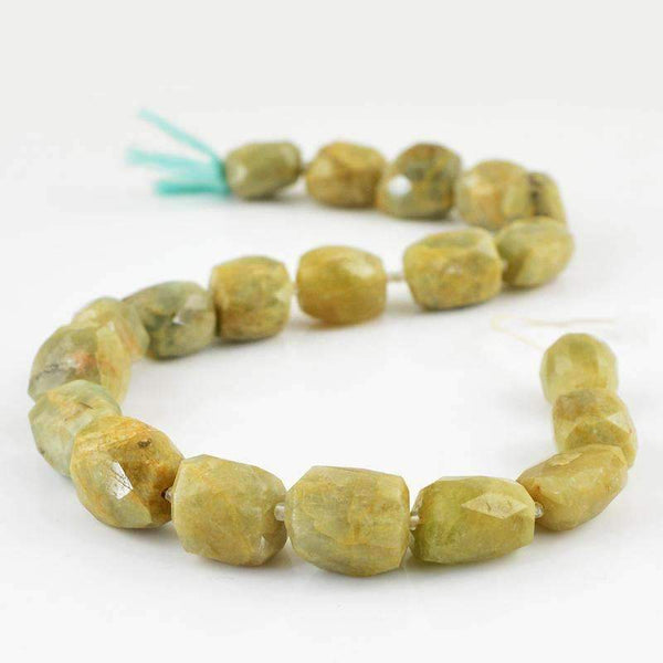 gemsmore:Green Aquamarine Strand Natural Untreated Faceted Beads