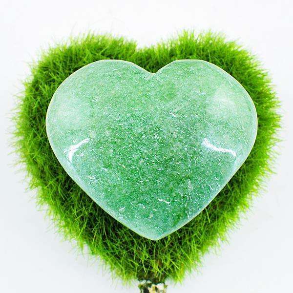 gemsmore:Green Aventurine Carved Heart Shape Cabochon